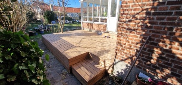 Ny terrasse opbygget af DNK Construction i Nordsjælland